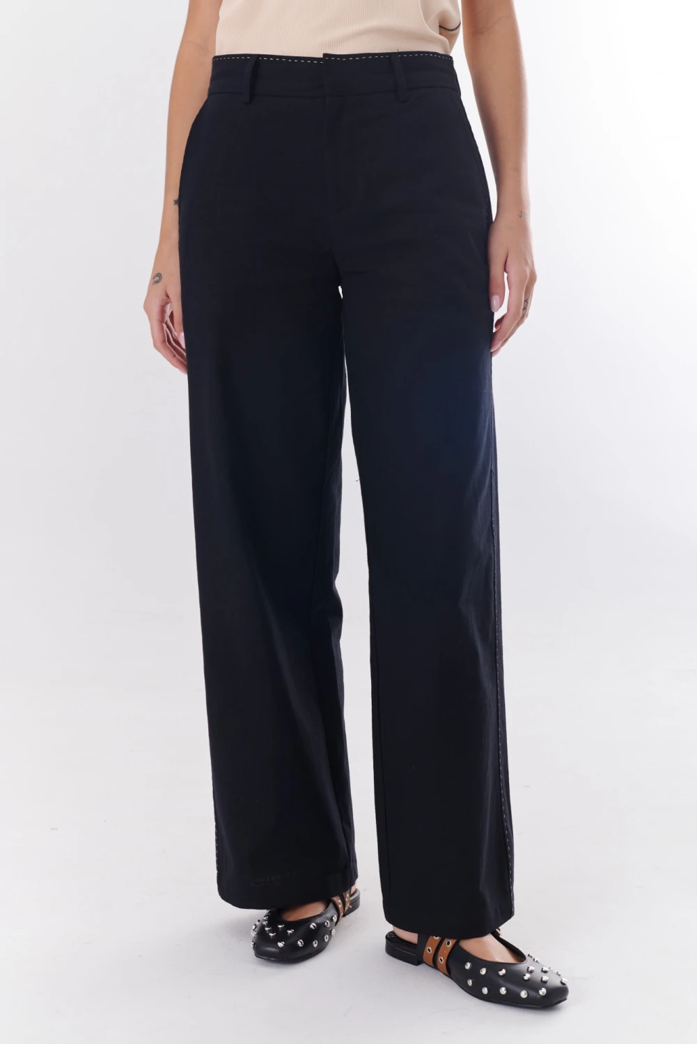 PANTALON LINO PIA negro 5