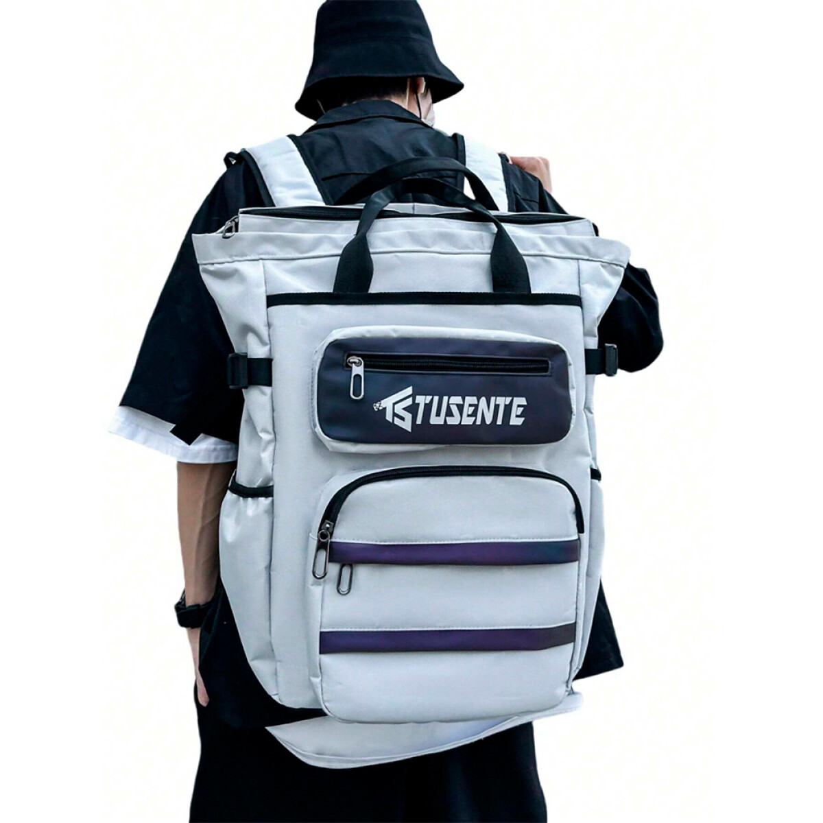 Mochila Tusente Coreana 816-6 - GRIS 