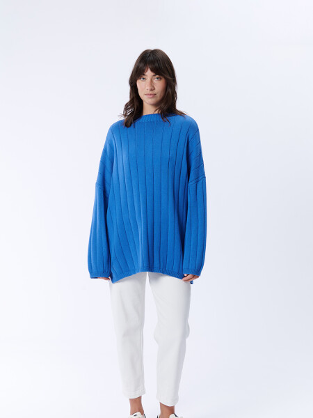 Buzo Punto Oversize Azul