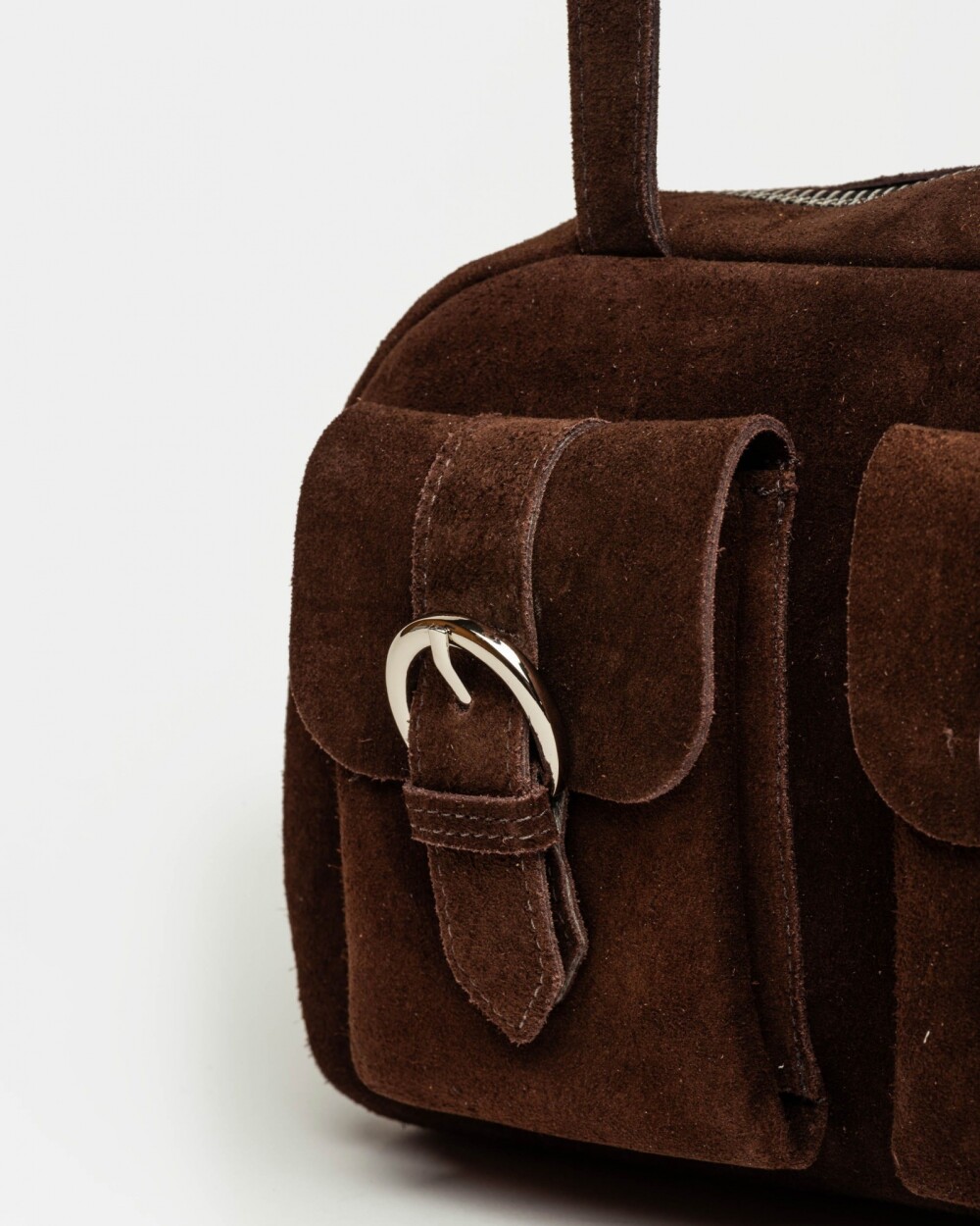 Bolso Indie en cuero gamuza Chocolate