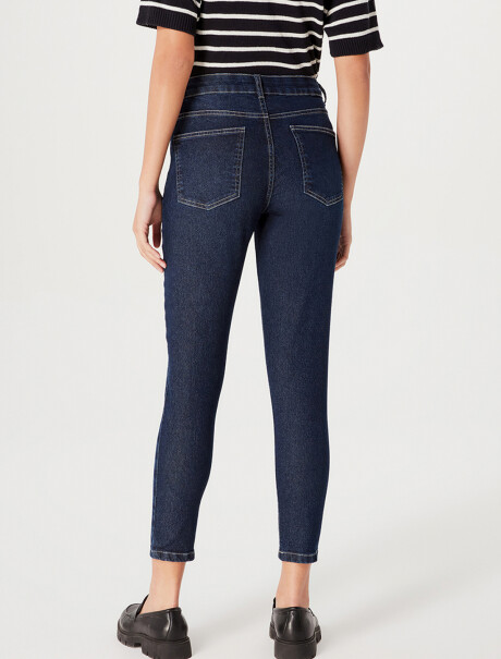 PANTALÓN DE JEAN CINTURA MEDIA SKINNY AZUL OSCURO