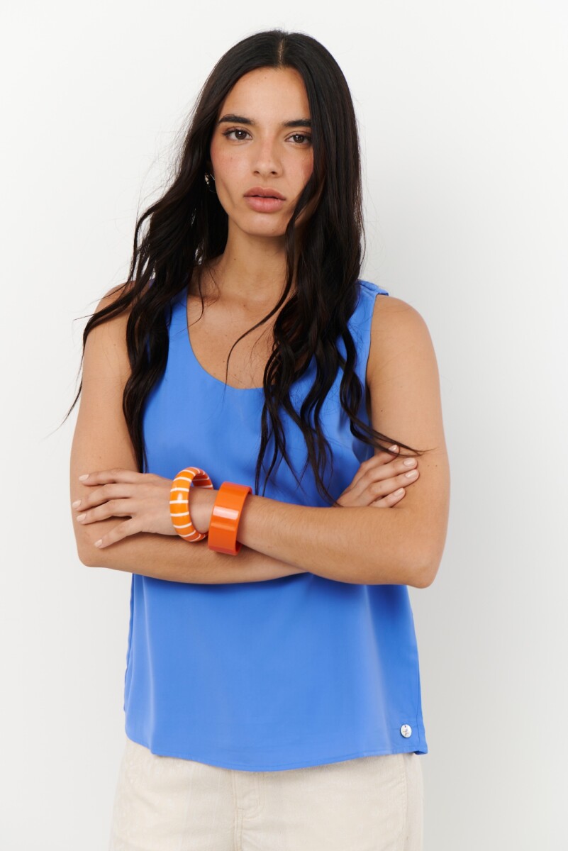 MUSCULOSA SEDA - AZUL 