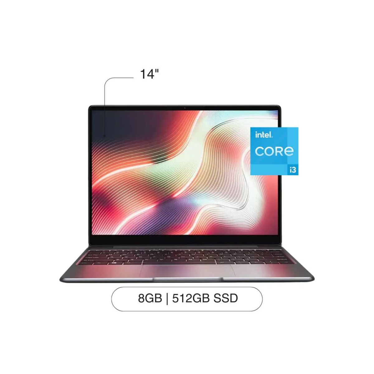 Notebook CHUWI Corebook X 14' FHD 512GB / 8GB RAM Intel Core I3-1220P W11 