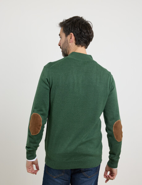 Sweater Medio Cierre Harrington Label Verde