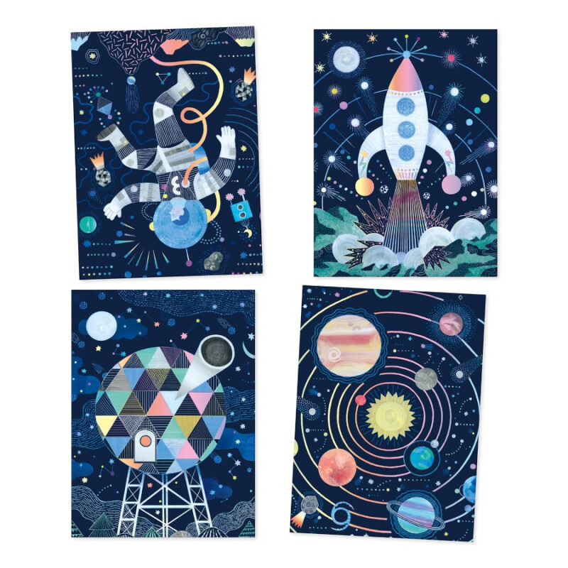 Láminas para Raspar Infantil Cosmos Djeco Láminas para Raspar Infantil Cosmos Djeco