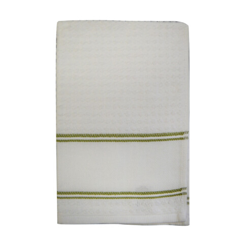Repasador cocina Dohler hilo 40 x 60 cm Verde Blanco