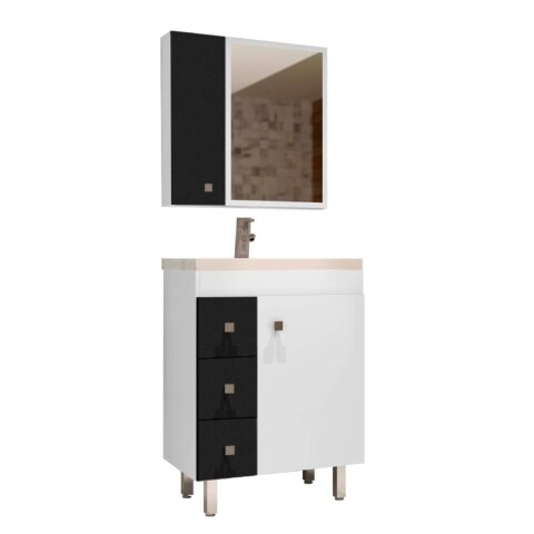 Mueble De Baño Con Bacha Y Espejo La Tentación Color De La Bacha Blanco Y Negro Mueble De Baño Con Bacha Y Espejo La Tentación Color De La Bacha Blanco Y Negro