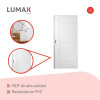 Puerta Desarmada Interior en MDF con Marco y Cerradura Lumax Marrón Claro Diseño Ankara Herraje Negro