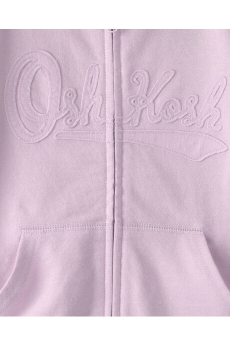 Campera de algodón, lila, con capucha y logo Campera de algodón, lila, con capucha y logo
