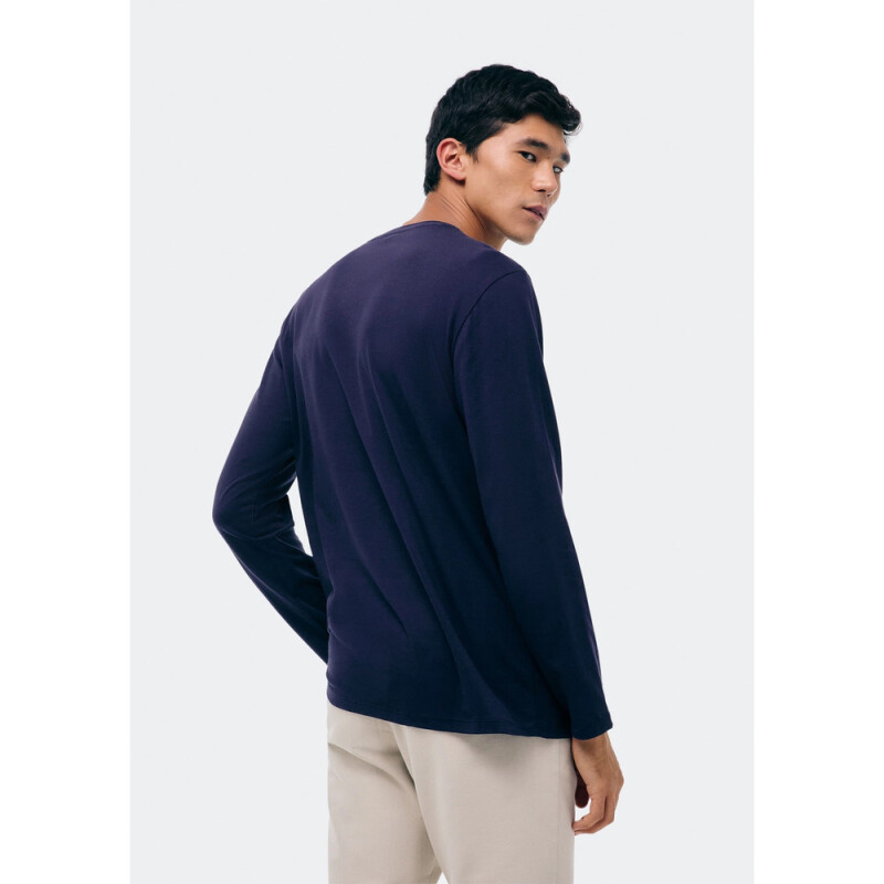 CAMISETA ML MASC AZUL ESCURO