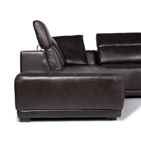 Rinconera Seúl - Cuero Básico - Chaise izquierdo Café - (Preventa)