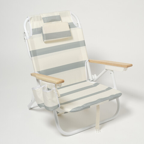 Silla Reposera de playa mochila La Palma Sage Stripe