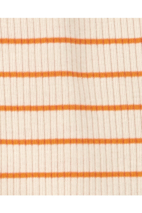 Set dos piezas de algodón acanalado, short y musculosa diseño a rayas Sin color