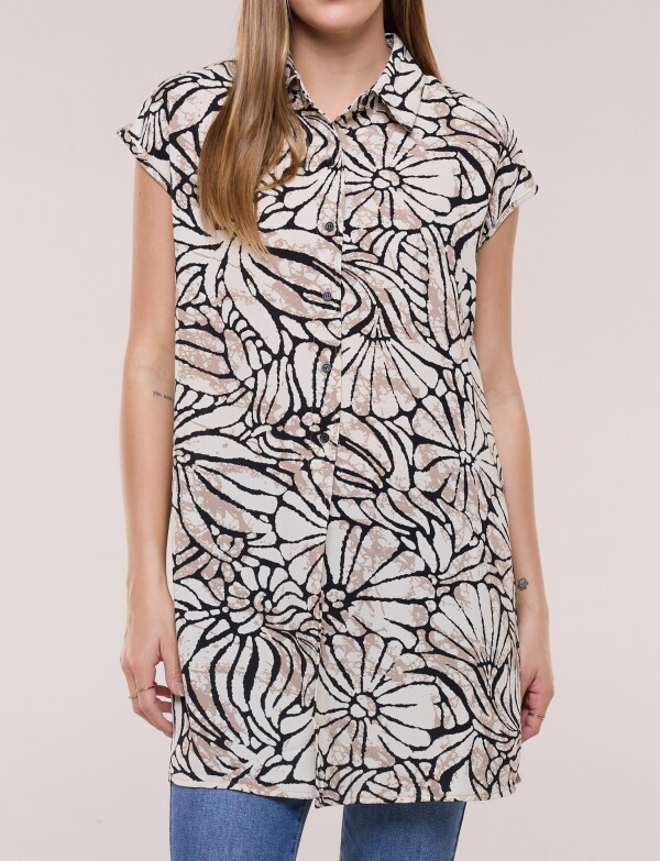 Tunica 2 Ways Printe NEGRO/BEIGE