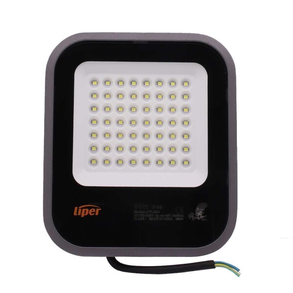 Foco 50W Liper Reflector Exteriores Interiores Luz Fria IP66 Variante Color Negro