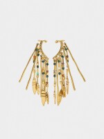 Pendientes Ear Jacket De Barras Y Piedras multicolor