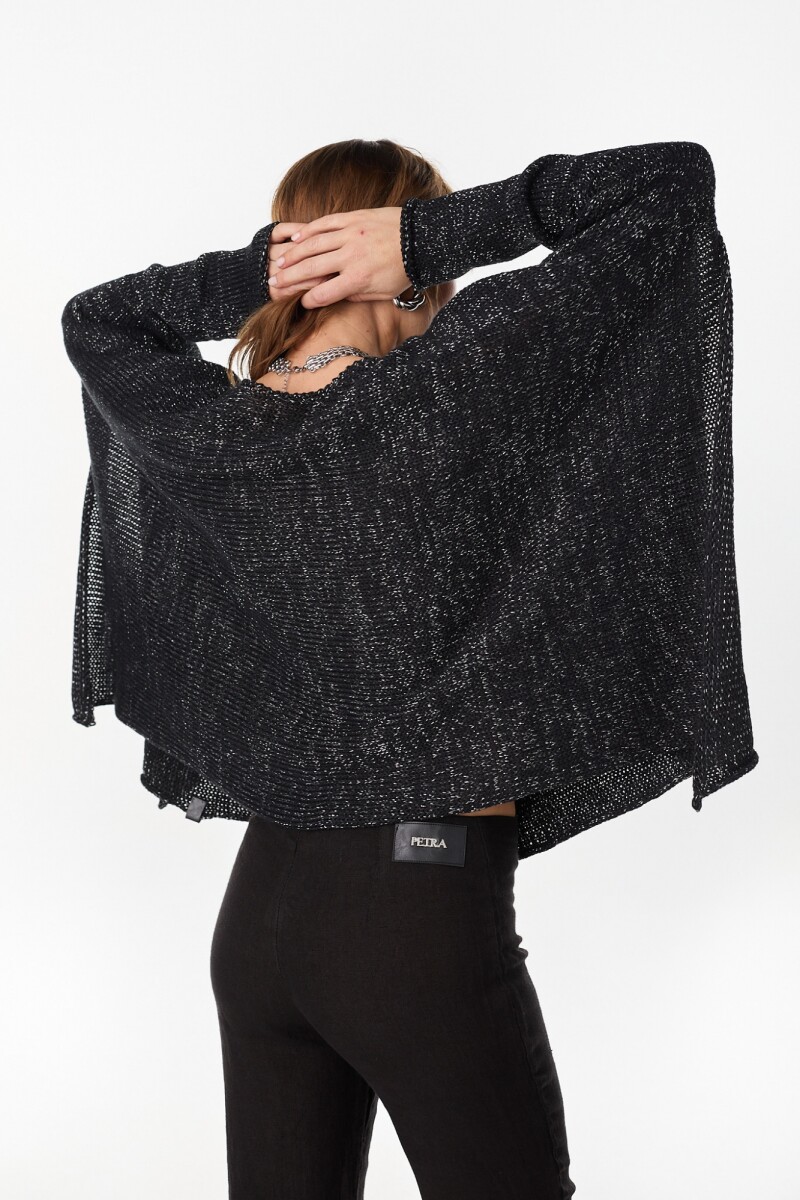Poncho Misuna Negro Lurex