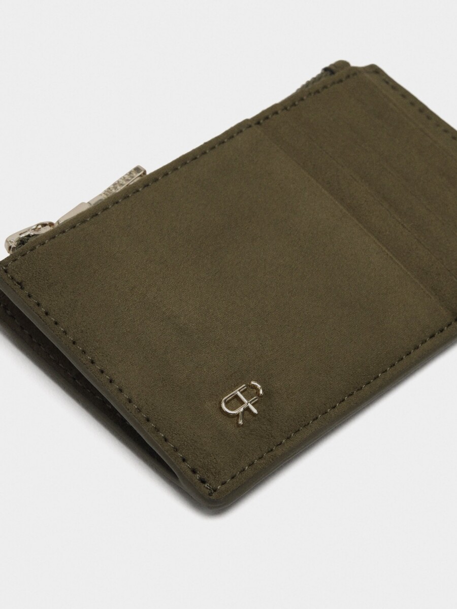Cartera Básica Efecto Piel caqui
