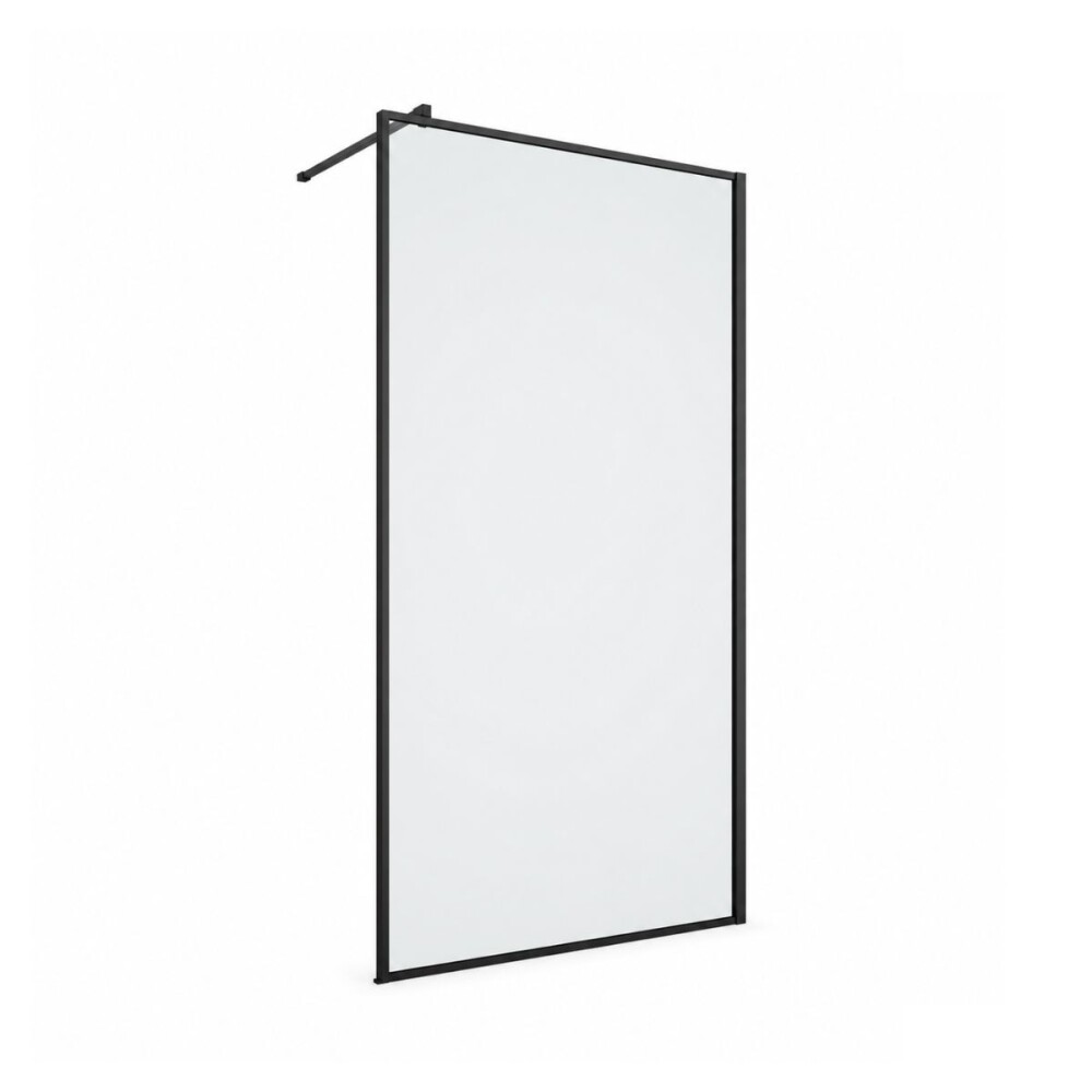 Mampara de vidrio fija negra 100x195 cm Mampara De Vidrio Fija Negra 100x195 Cm
