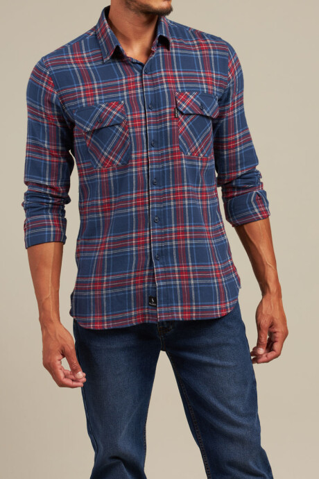 CAMISA ACUIA POLANCO Azul / Bordo