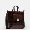 Shopper The Circle En Cuero Grabado Big Croco Marron