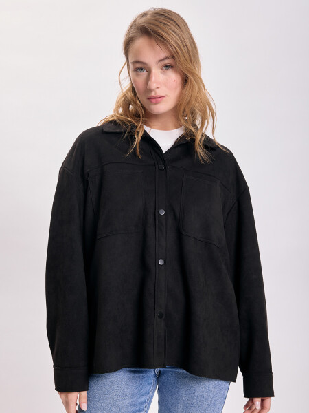 Sobrecamisa antelina Negro