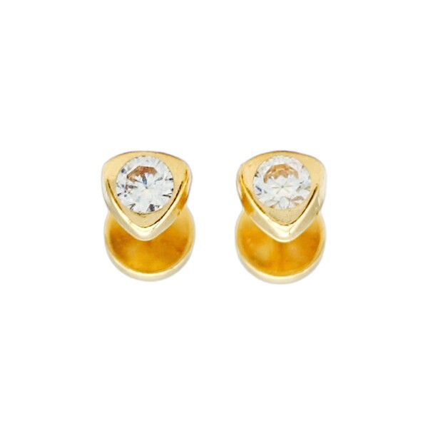 Abridores Triángulo-Oro 18k-Piedra Zirconia-AB9514 conpiedra