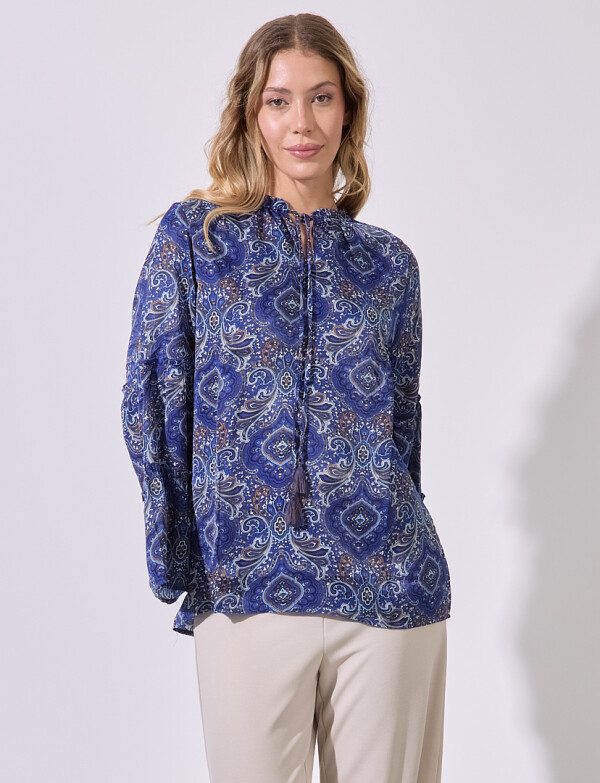 Blusa Arabescos AZUL/MULTI