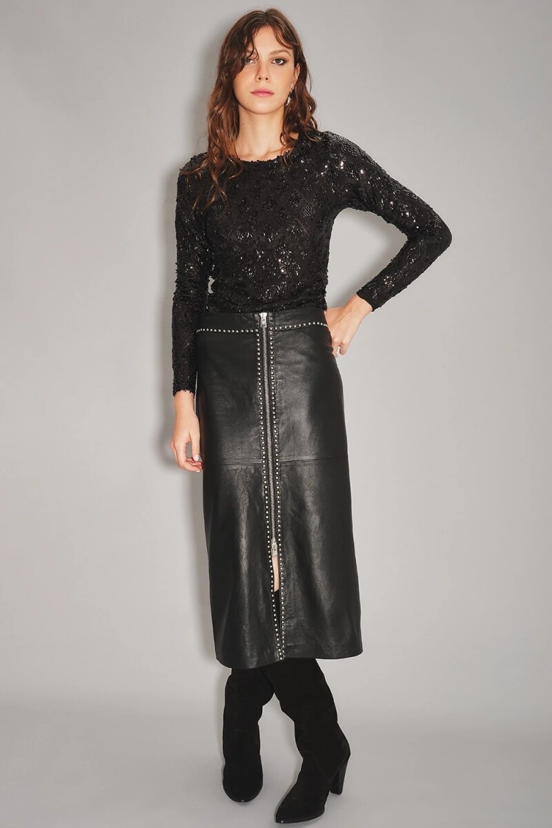 Falda Cleo Cuero 