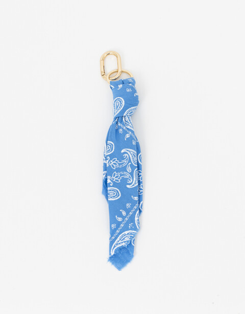 Llavero Cordón Llavero Y Bag Charm Bandana Paisley - Azul Medio