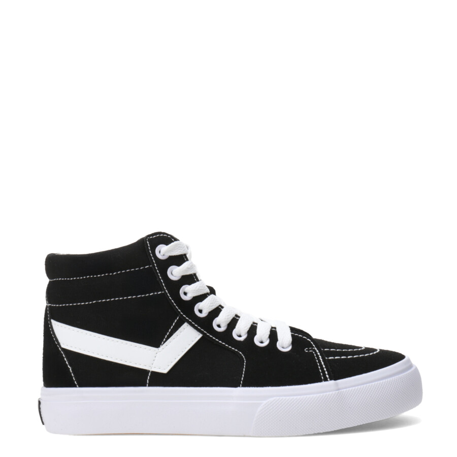 Botas de Mujer PONY Casual Lona Negro - Blanco