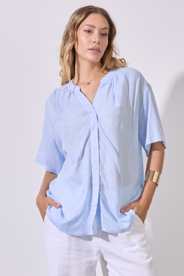 Blusa Lino CELESTE