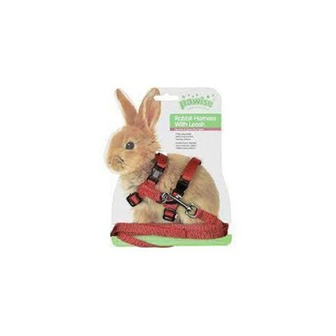 PAWISE-NYLON HARNESS FOR RABBIT- RED Unica