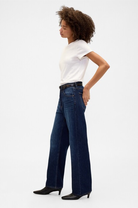 Jean Relaxed Straight Mujer Dark Wash