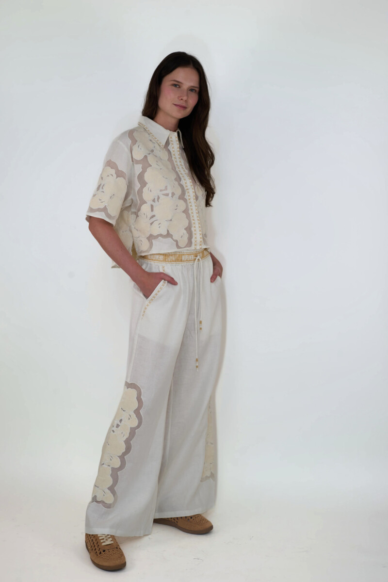 PANT WILD FLOWER Blanco