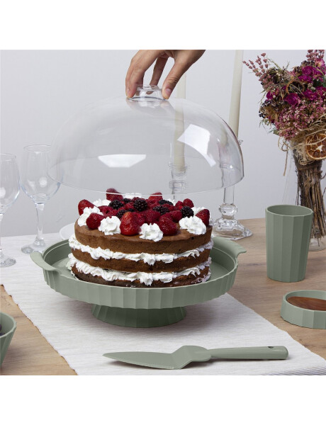 PLATO TORTA C/PIE Y ESPATULA D35CM COL. SURTIDOS PLATO TORTA C/PIE Y ESPATULA D35CM COL. SURTIDOS