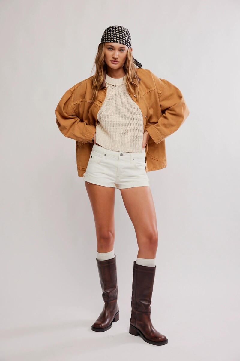 SHORT DENIM CALI CUFFED Blanco