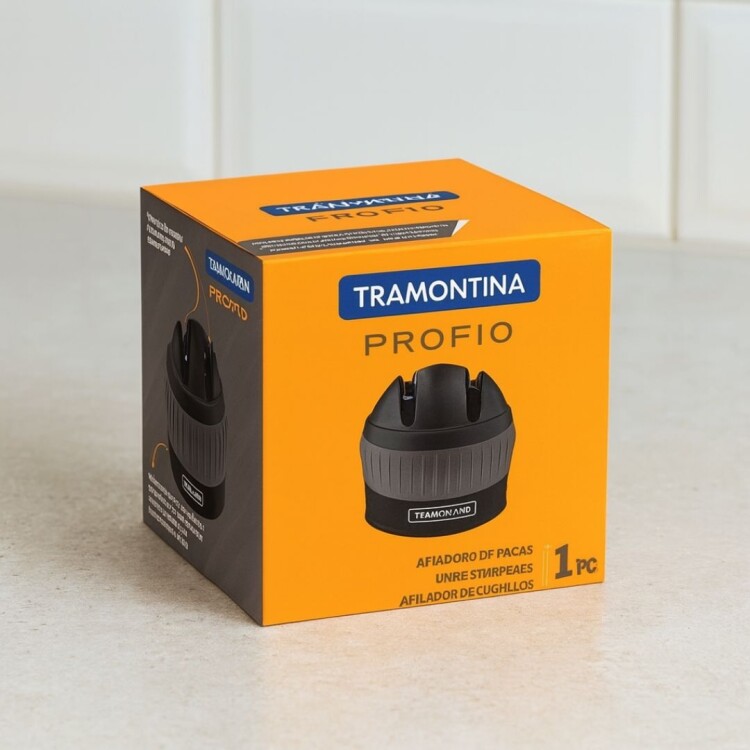 AFILADOR DE CUCHILLOR TRAMONTINA PROFIO CON VENTOSA NEGRO