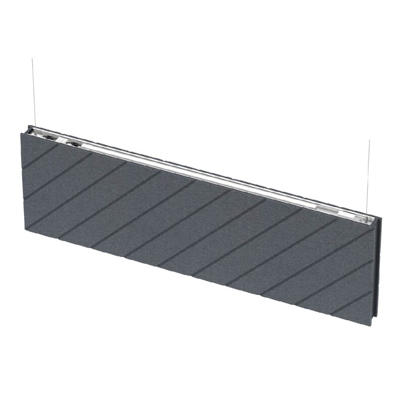 LUMINARIA LINEAL DE SUSPENDER 120CM 46W ACUSTICA ATOM - CCT Luminaria de Suspender Acústica Atom 120cm Gris CCT