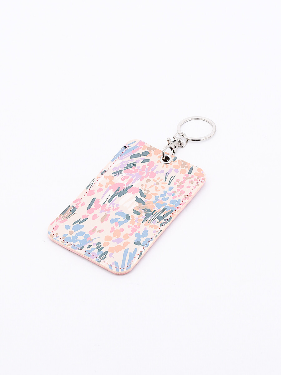 LLAVERO PORTA TARJETA FLOWER - ROSADO 