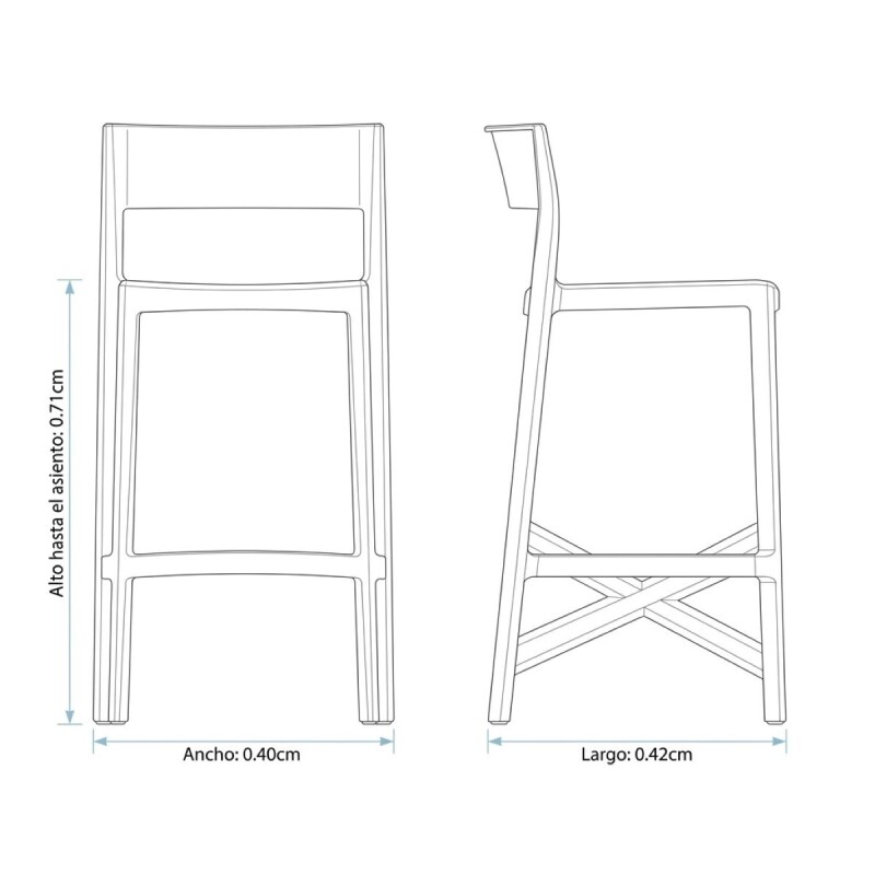 SILLA BAR PLAST GRIS Unica