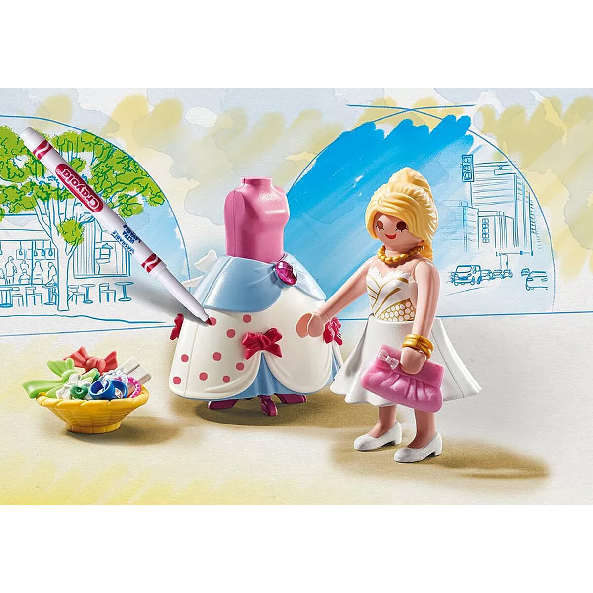 Diseñadora de Moda para Pintar Playmobil 40 Piezas 
