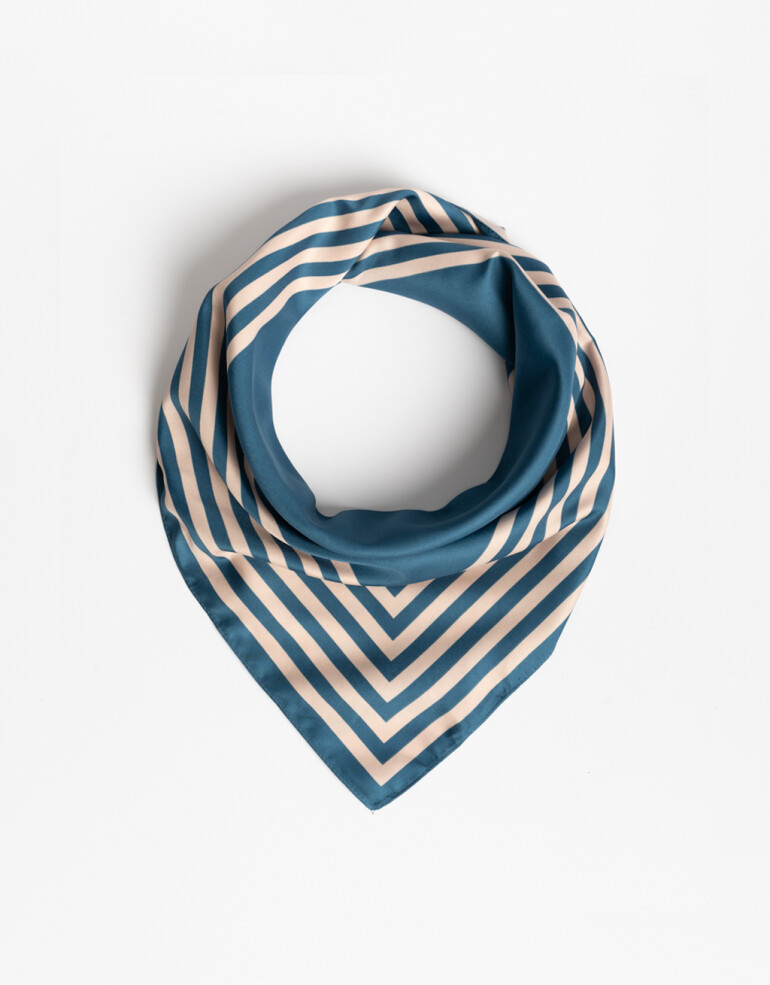 Pañuelos Raso Geométrico Pañuelo Estampado - Azul Francia