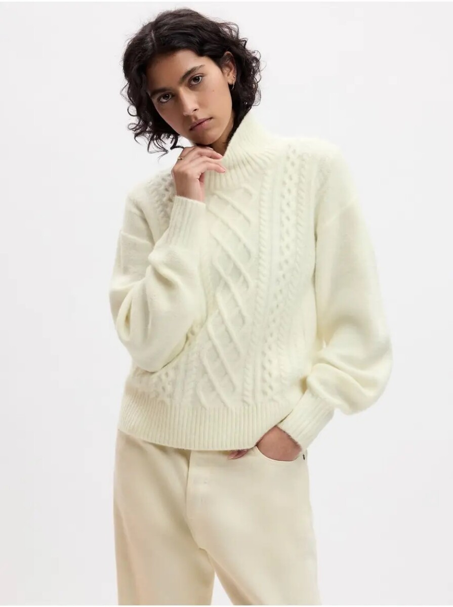 Buzo Polera Cozy Mujer - Ivory Frost 