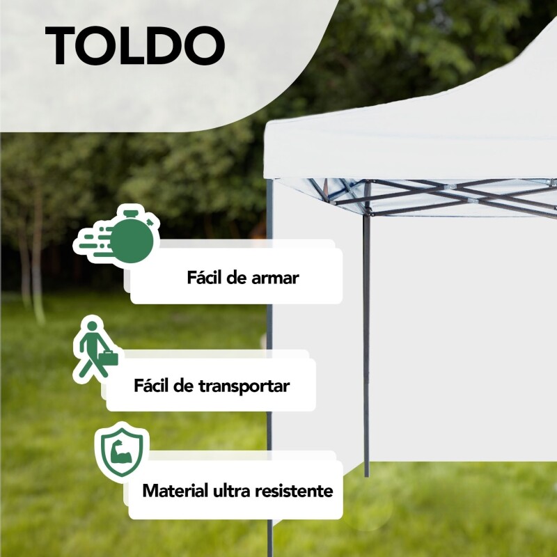 Gazebo Lumax reforzado toldo carpa con pared 3x3mt Blanco