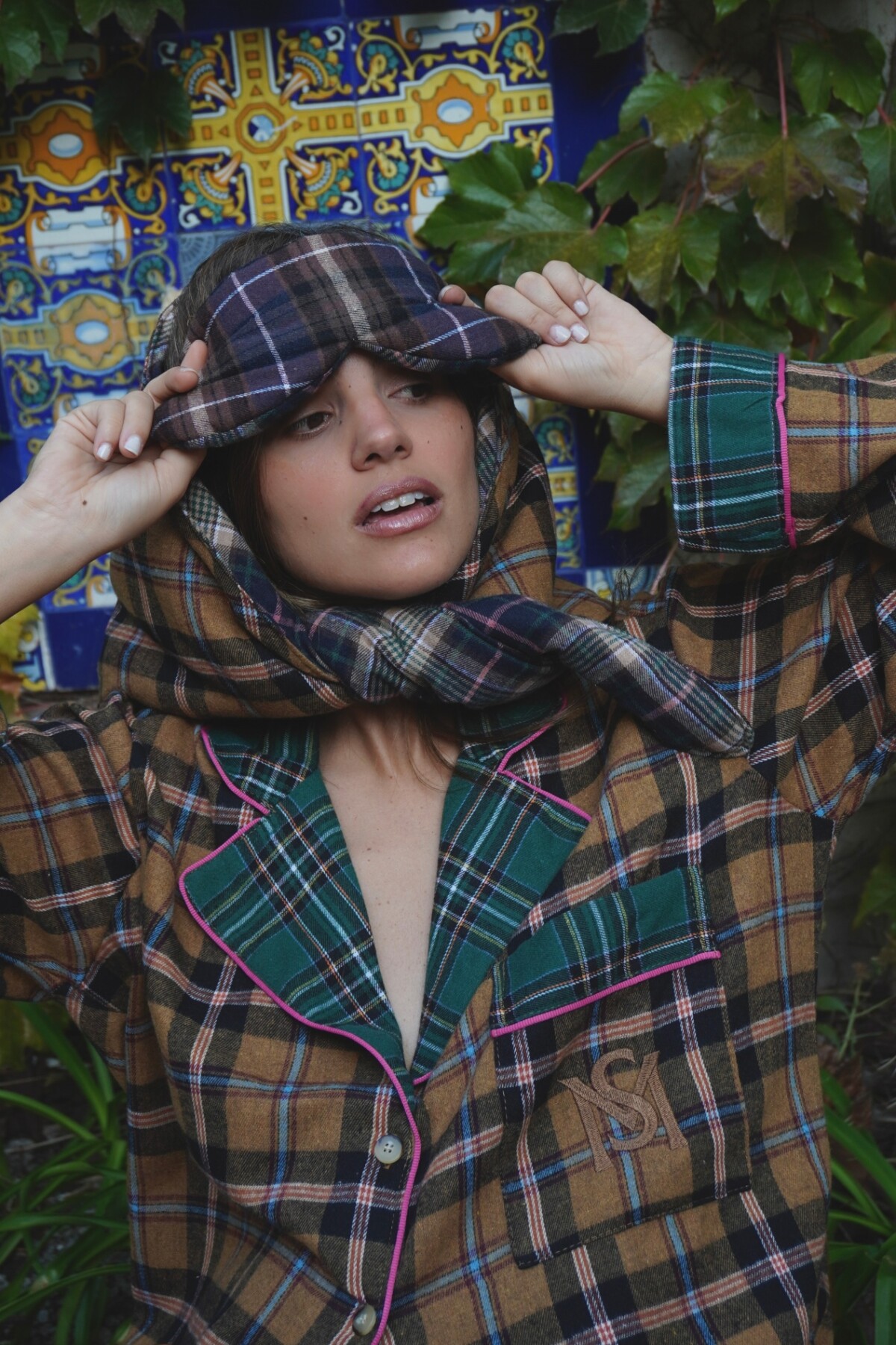 Sleepwalker Pijama Woman Mostaza / Verde