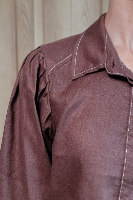 Camisa Amalia Puro Lino Chocolate