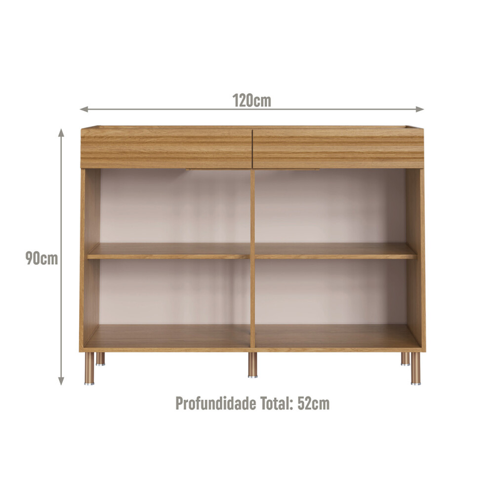 ORGANIC BAJO MESADA 2 PUERTAS Y 2 CAJONES 1.20 MTSCOLOR NATURE/SAND Organic Bajo Mesada 2 Puertas Y 2 Cajones 1.20 Mtscolor Nature/sand