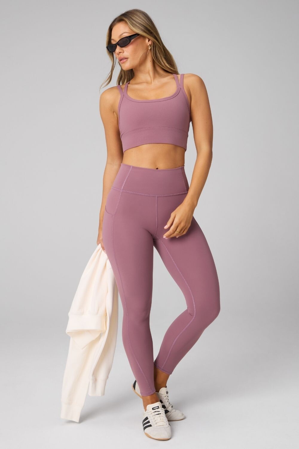 Top Principal Longline Medium Impact Sports Bra Mujer Mushroom Mauve
