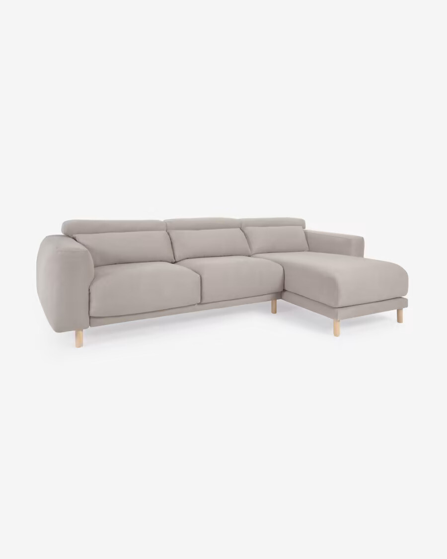 Sofá Singa 3 Plazas con chaise longue derecho beige 296 cm